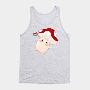 dancing and waving mushroom with pansexual pride flag Tank Top